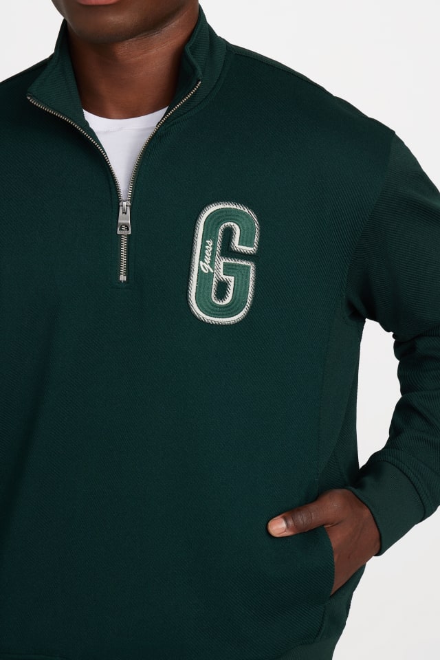 GUESS® Eco Harris Twill Zip Mock Neck Sweater Men