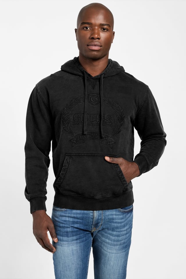 【ブラック(JBLK)】GUESS パーカー (W)YARROW Hoodie Sweatshirt YARROW Hoodie Sweatshirt パーカー | GUESS(ゲス) JAPAN 公式