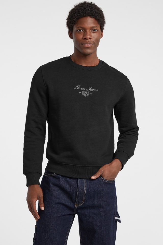 Fleece Script Crewneck Sweatshirt Men | GUESS Jeans®