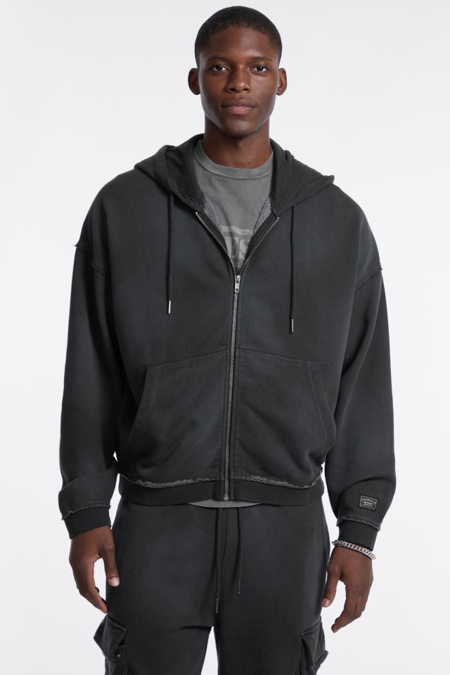 【ブラック(JTMU)】GUESS Originals  パーカー(M)Logo Zip Up Hoodie GUESS ゲス ジップパーカー Originals Logo Zip-Up Hooded Sweatshirt
