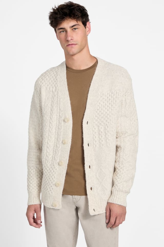 GUESS® Eco Jeffry Cable-Stitch Cardigan Sweater