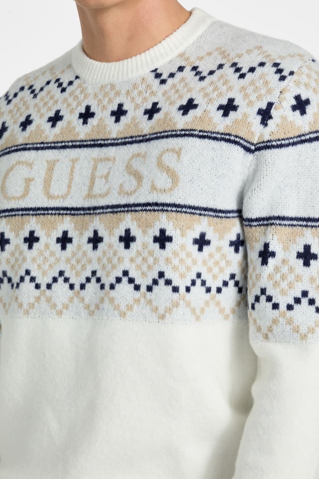 GUESS® Nordic wool-blend logo sweater Men