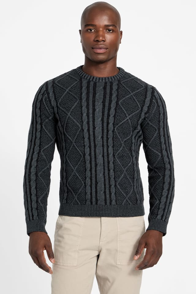 GUESS® Eco Adrian Crewneck Cable-Knit Sweater