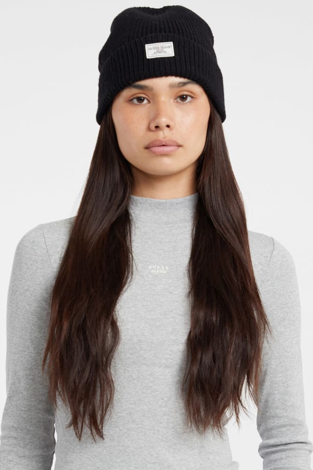 Wool-Blend Patch Beanie