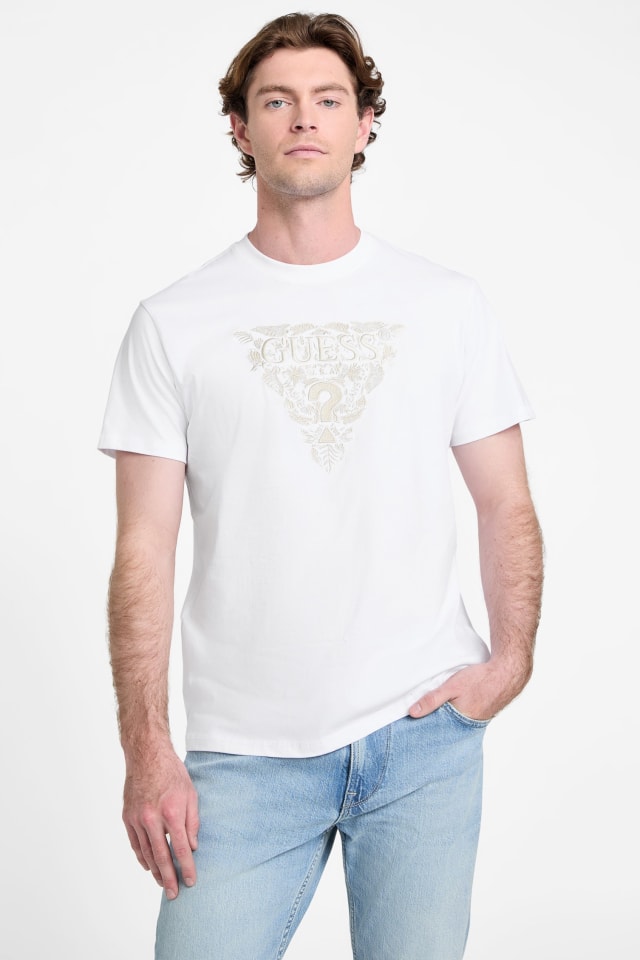 Tee-shirt &eacute;co &agrave; logo brod&eacute; de fleurs
