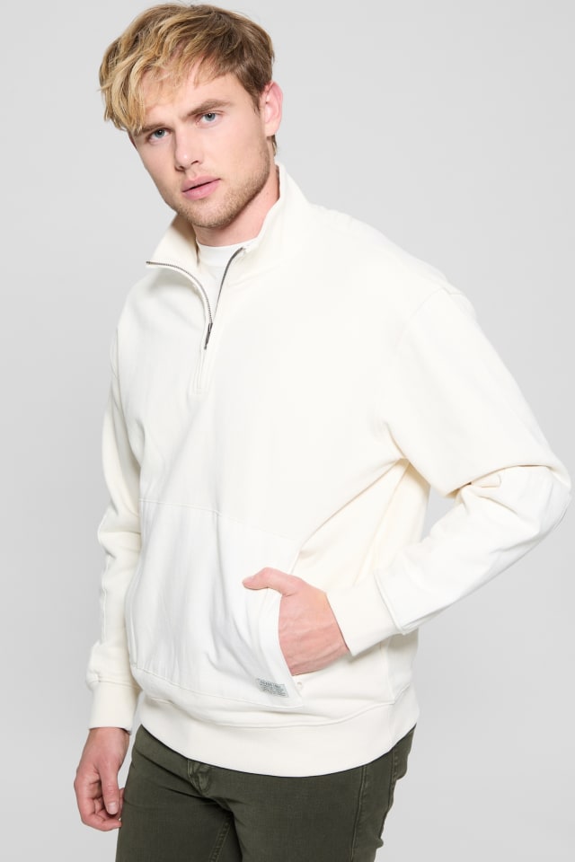LGB アイボリー ジッパージャケット S Ivory Minimalistic Half-Zip Pullover – Gold Hinge
