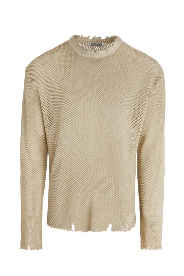 distressed knit sweater