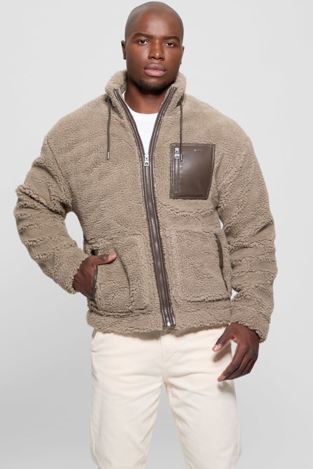 GUESS® Faux-Sherpa Full-Zip Jacket Men