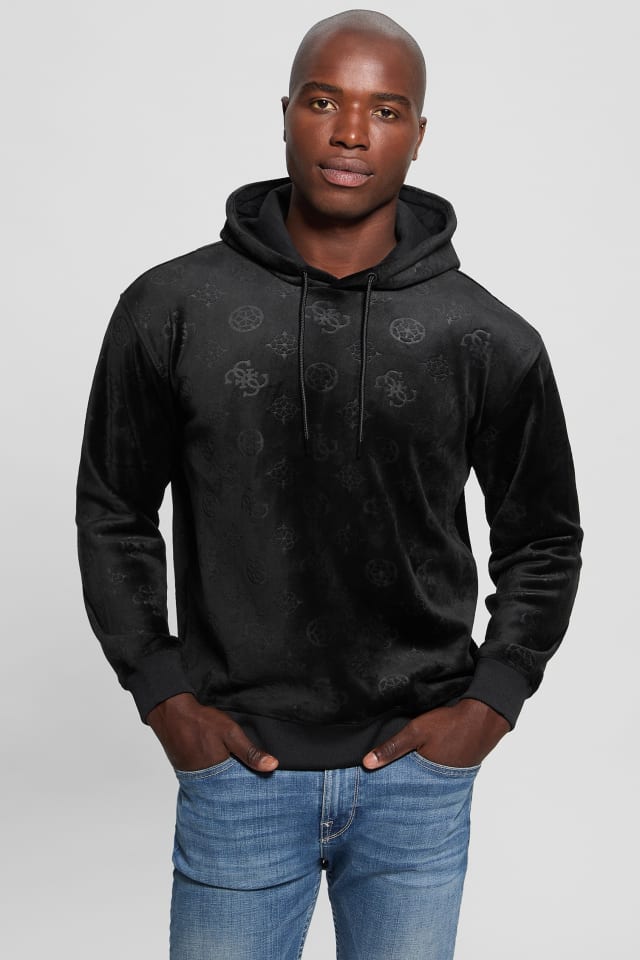 GUESS® Embossed Velvet Hoodie