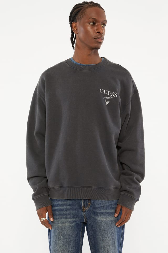 【ブラック(JBLK)】GUESS Originals スウェット(M)Fleece Crewneck GUESS® GUESS Originals Eco Baker Crewneck Sweatshirt