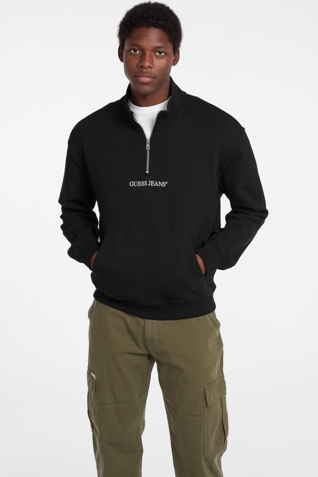 GUESS® Half-Zip Logo Sweater