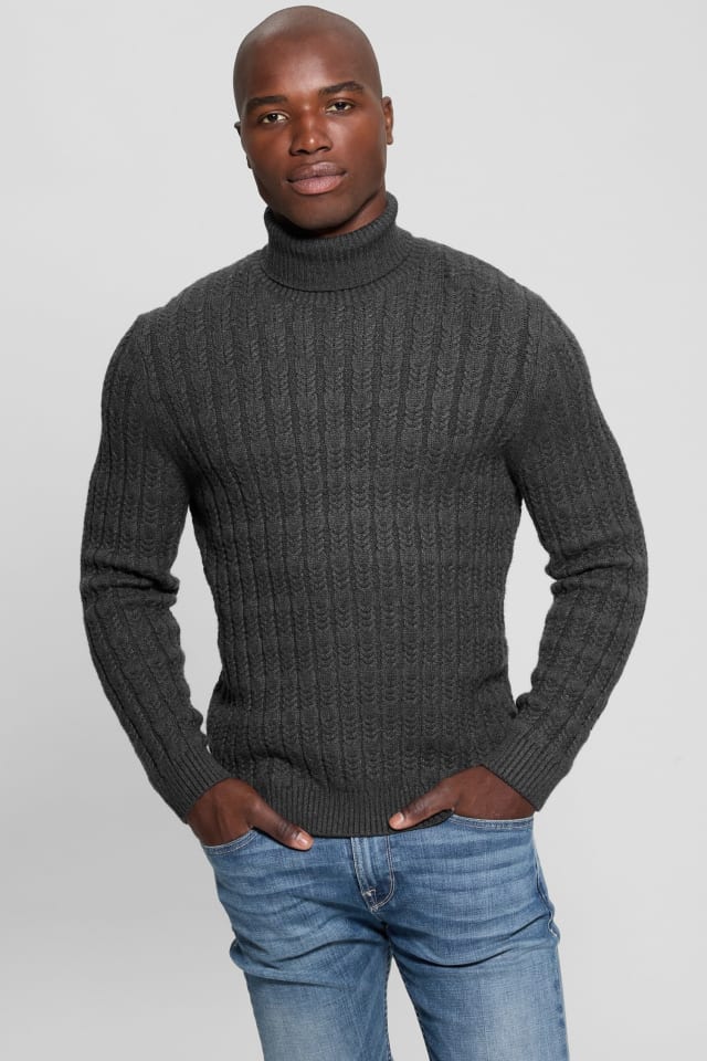 GUESS® Eco Ezra Turtleneck Cable-Knit Sweater