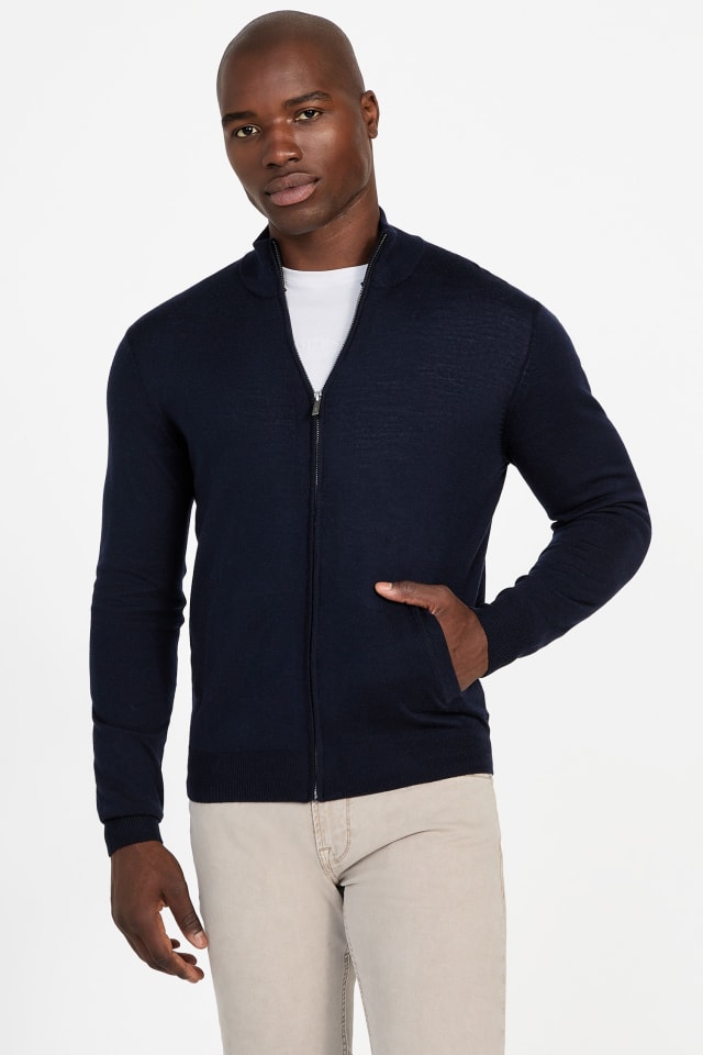 Chandail zipp&eacute; en laine Fred
