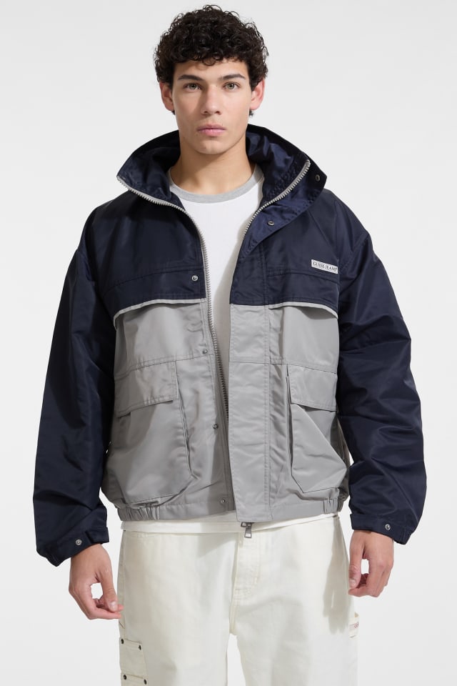 Veste coupe-vent contrast&eacute;e