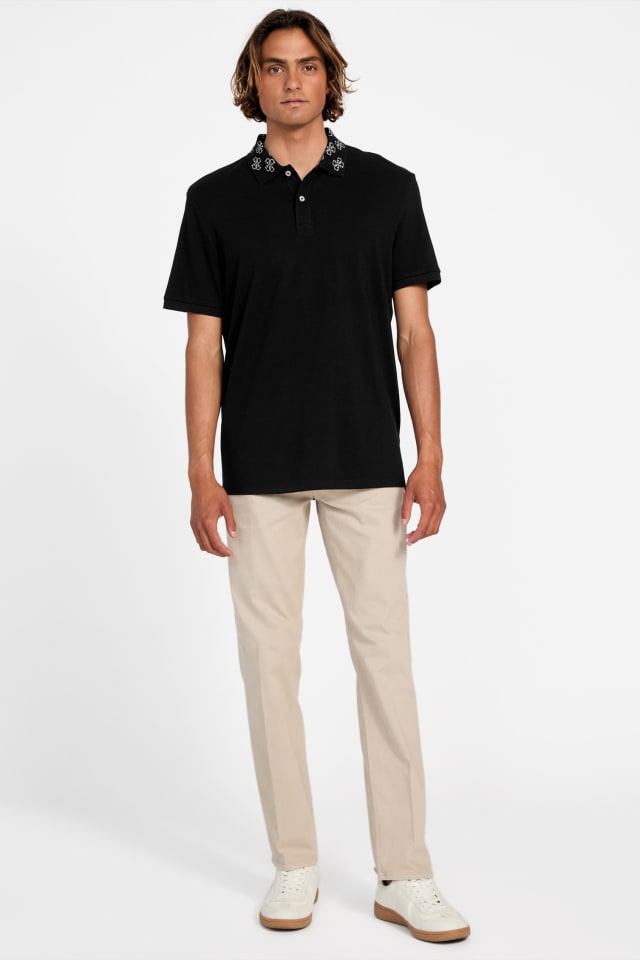 GUESS® Eco Jacquard Logo Collar Polo Men