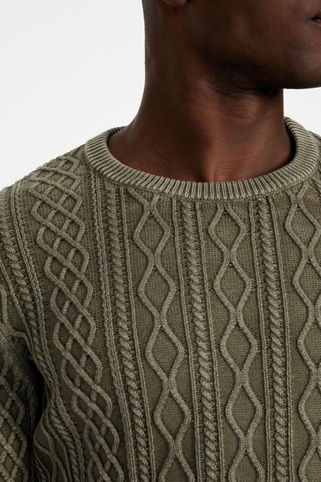 GUESS® Herman Cable-Knit Washed Sweater Men