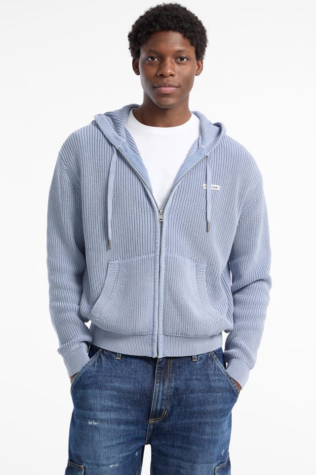 Ribbed Full-Zip Hoodie
