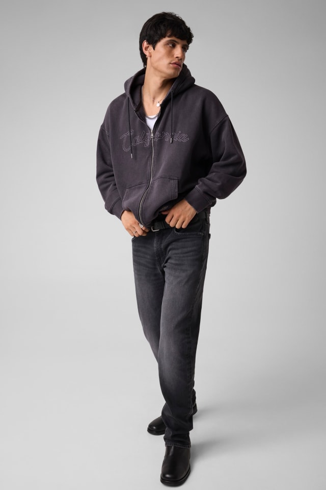 Oversized zip-up hoodie Men | GUESS Jeans®