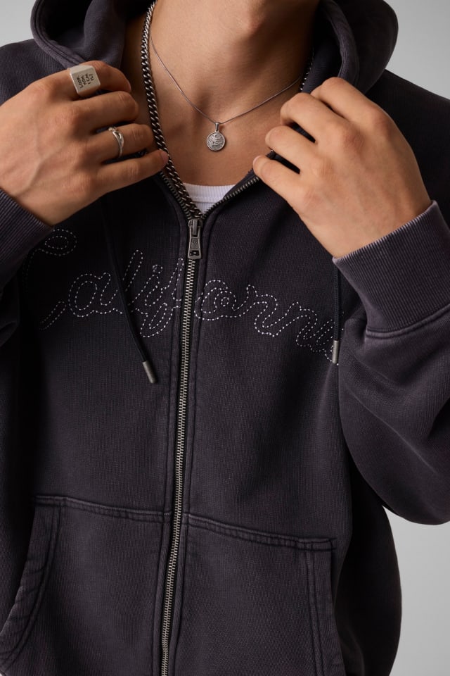 Oversized zip-up hoodie Men | GUESS Jeans®