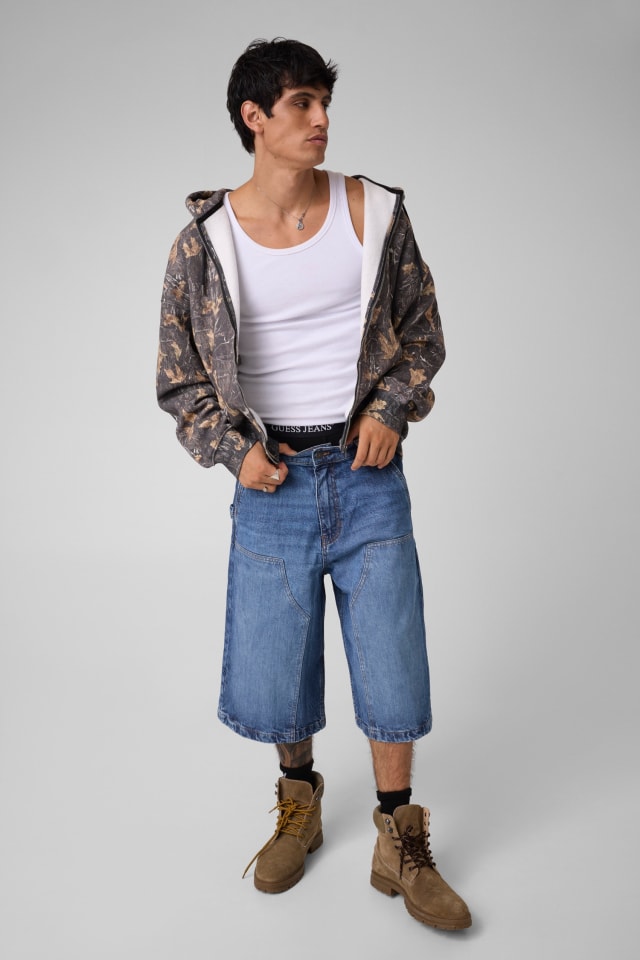 Oversized zip-up hoodie Men | GUESS Jeans®