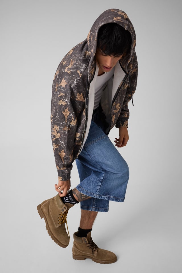 Oversized zip-up hoodie Men | GUESS Jeans®