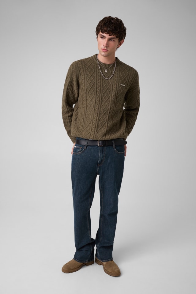 GUESS® Braid knit sweater Men