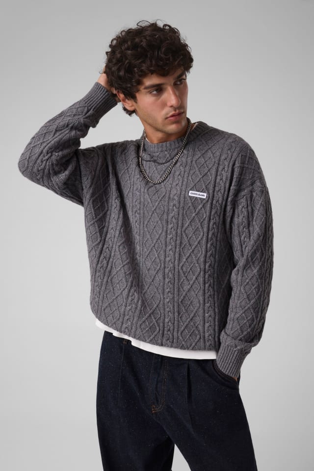 GUESS® Braid knit sweater Men