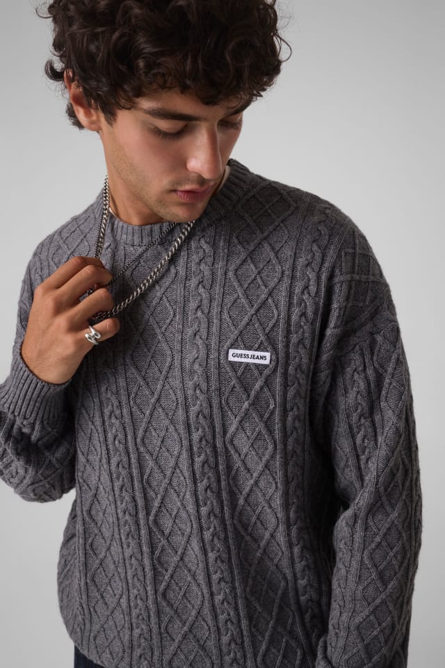 GUESS® Braid knit sweater Men
