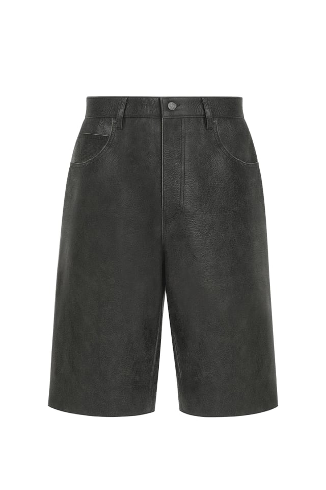 Genuine leather shorts
