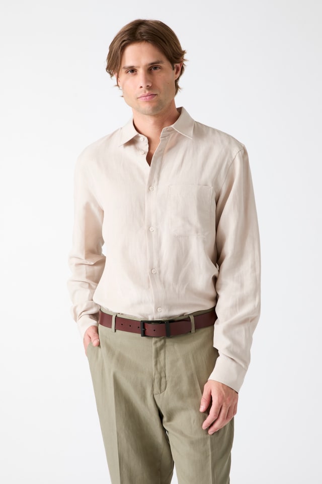 Linen-blend shirt