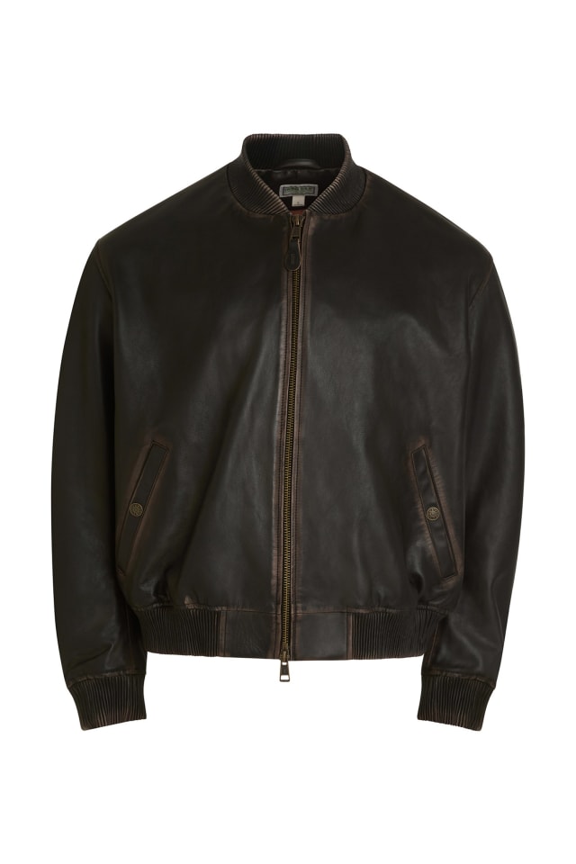 GUESS® Genuine leather bomber jacket