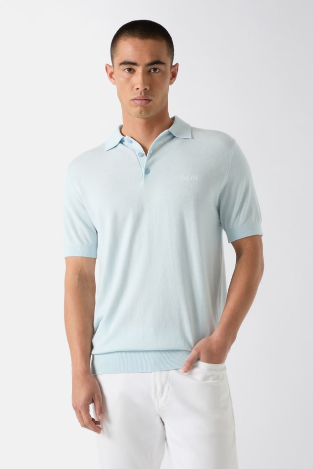 Silk-blend polo