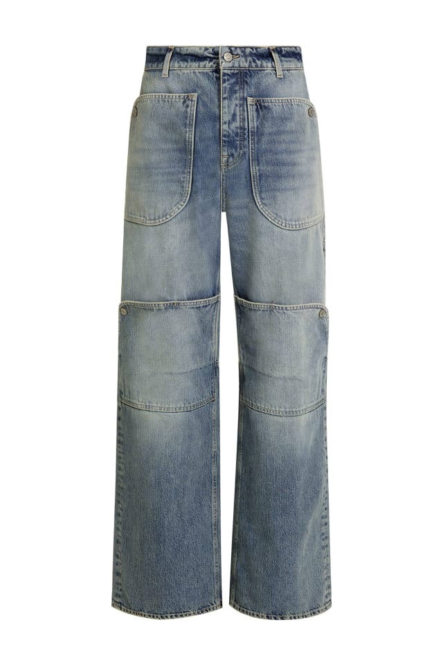 Utility wide-leg jeans