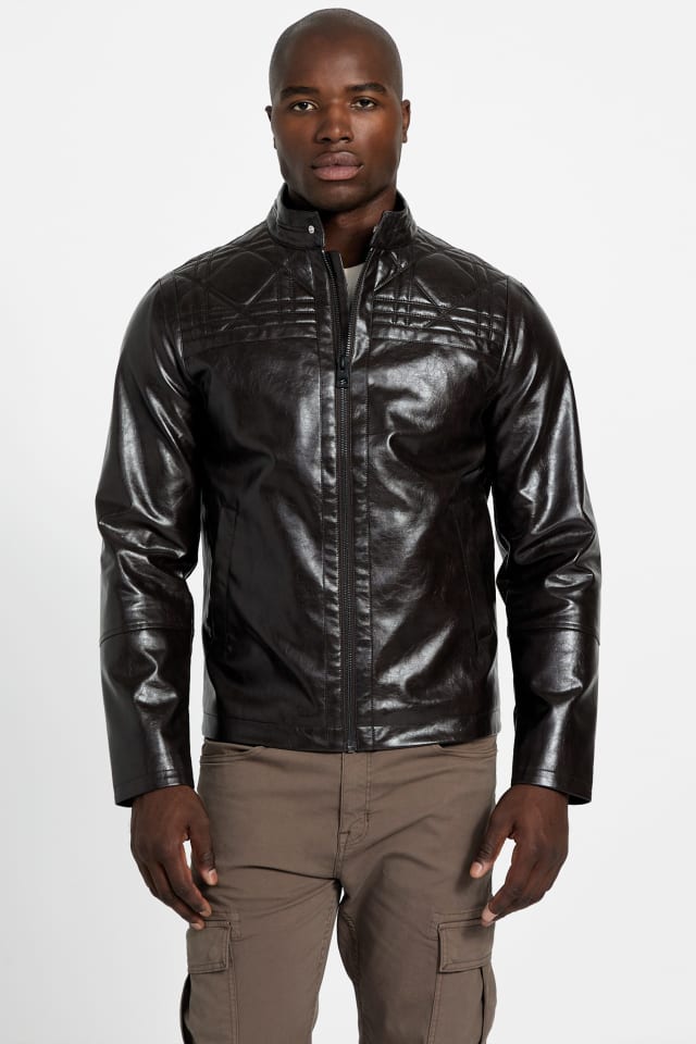 GUESS® faux leather biker jacket