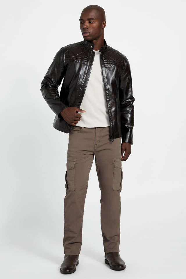 GUESS® Faux leather biker jacket Men