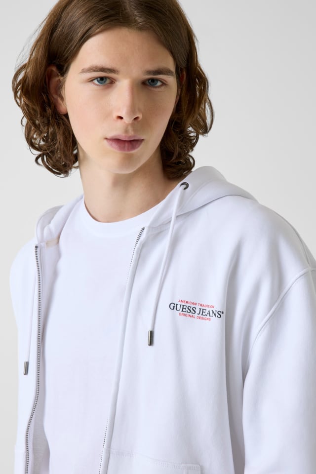 American Tradition Logo Zip Hoodie Men | GUESS Jeans®