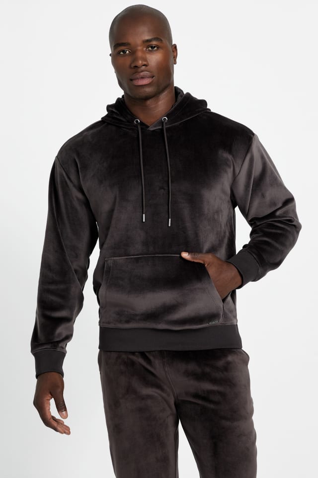 Veste &agrave; capuche en velours