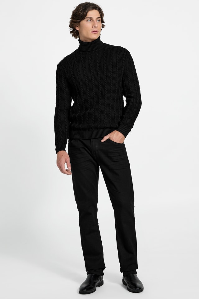 GUESS® Eco Brandon Cable-Knit Turtleneck Sweater Men