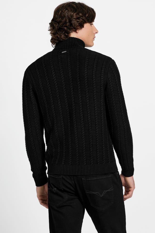 GUESS® Eco Brandon Cable-Knit Turtleneck Sweater Men