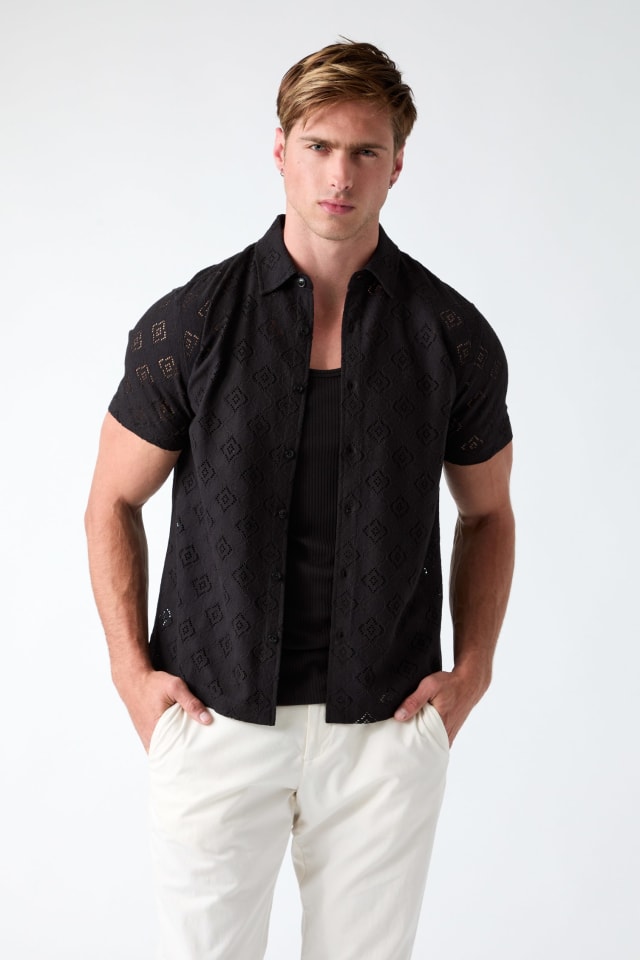 GUESS® Openwork shirt Men