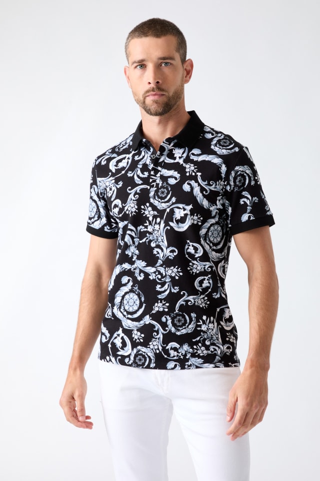 Printed polo shirt