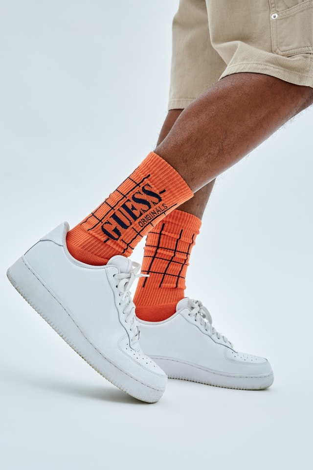 GUESS Originals Grid Crew Socks