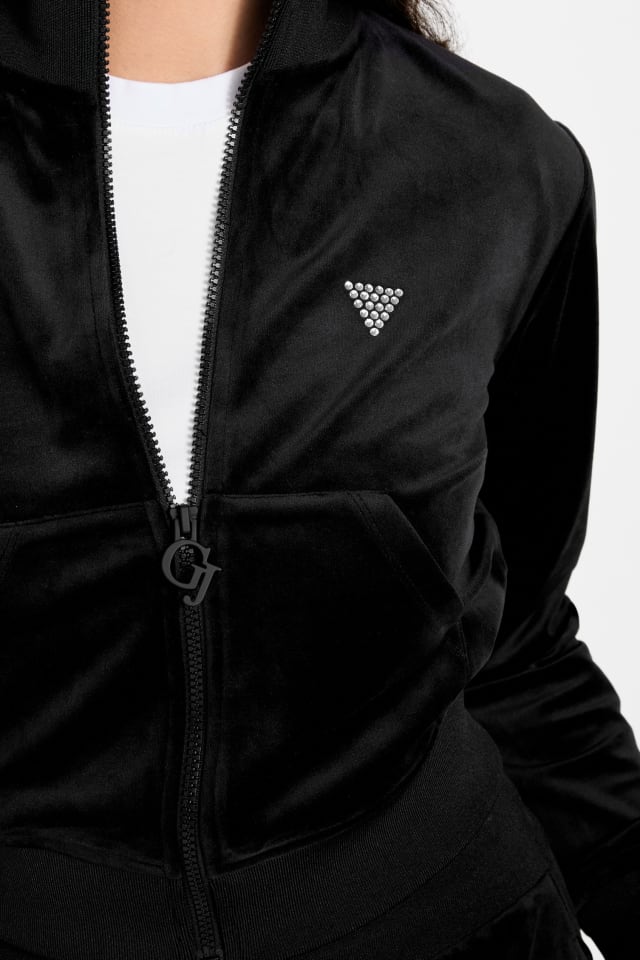 GUESS® Eco Couture Full-Zip Velvet Sweatshirt Women