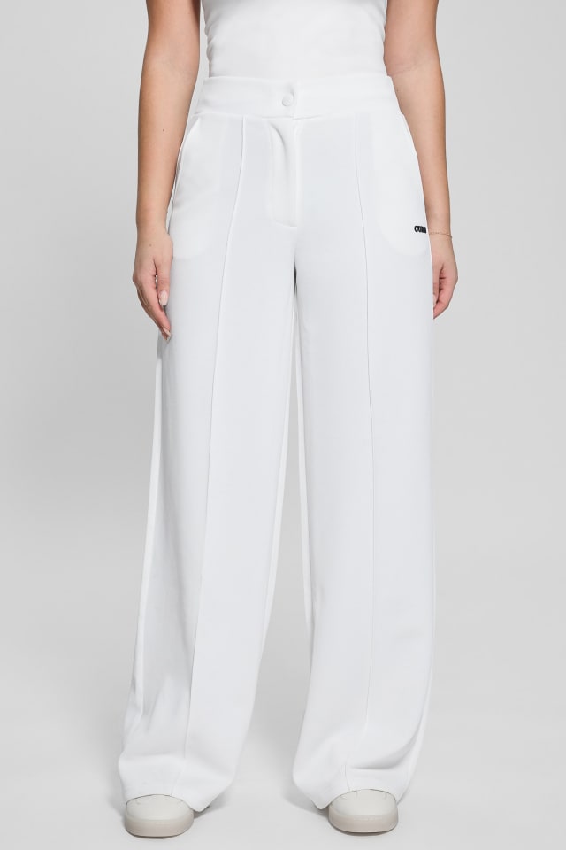 PGGアモッサ×N yメカニカルストレッチタフタ白パンツサイズ4 GUESS® Eco Amaryllis Pants