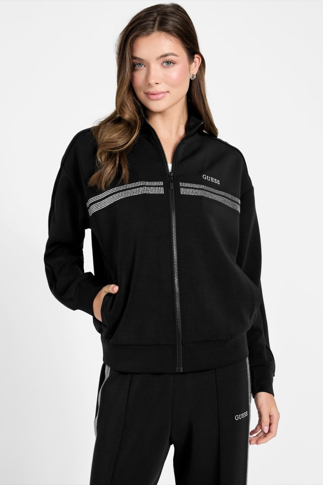 GUESS® Rhinestone scuba sweatshirt Women