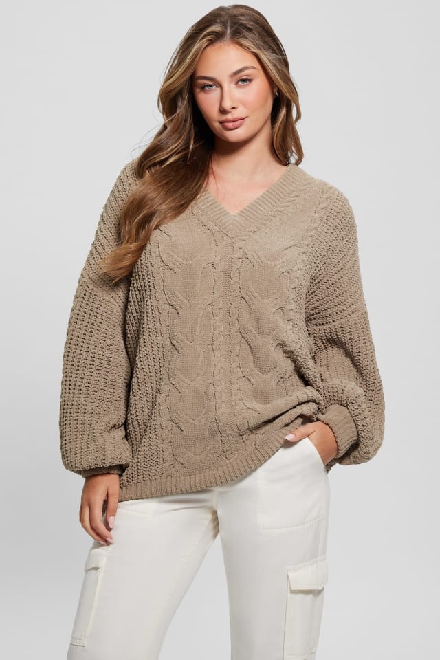 GUESS® Aki Chenille Cable-Knit Sweater