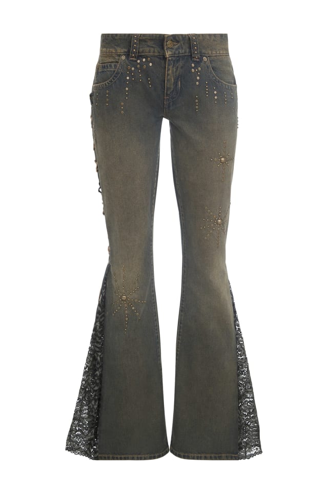 flare lace jeans