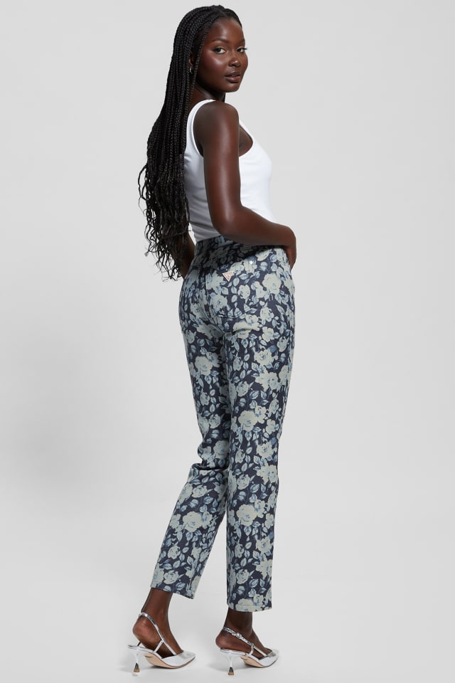 GUESS® Girly Floral Print Denim Pants Women