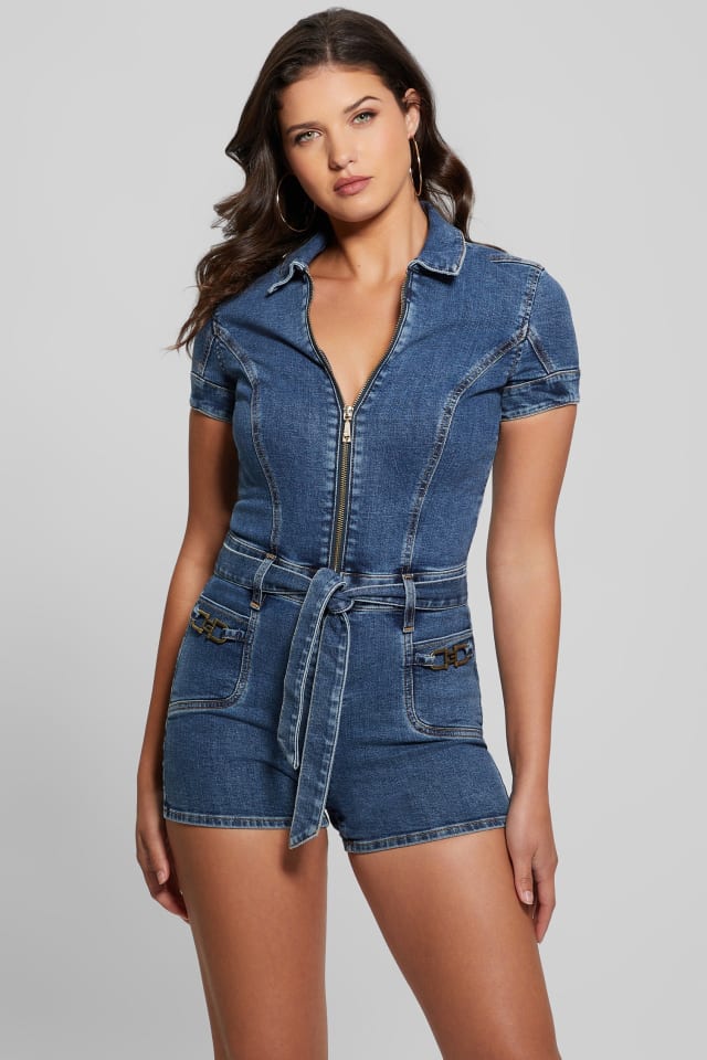 GUESS® Eco Deana Belted Denim Romper