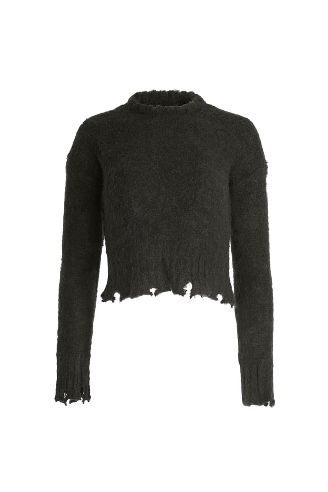 fuzzy crewneck sweater